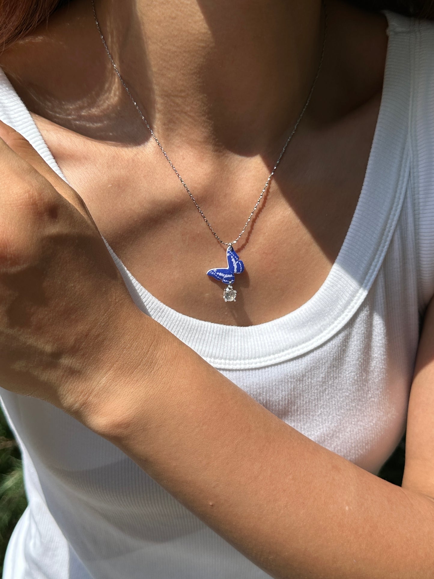 Blue Butterfly Necklace