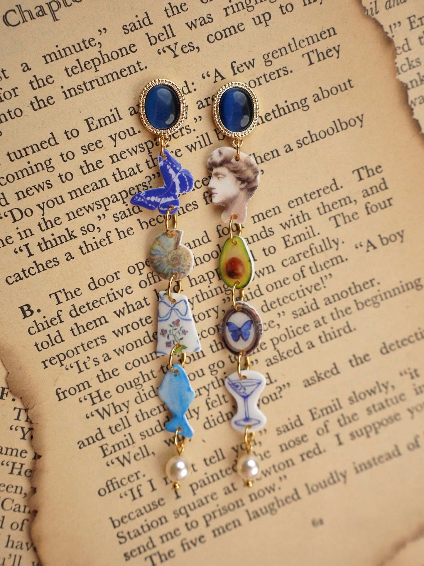 David & Butterfly Earrings
