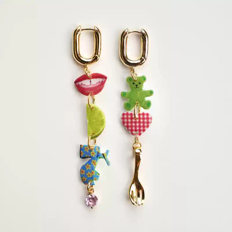 Y2K Charm Collage Statement Earrings