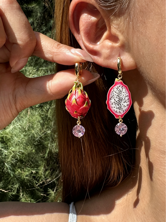 Tropical Dragon Fruit Earrings