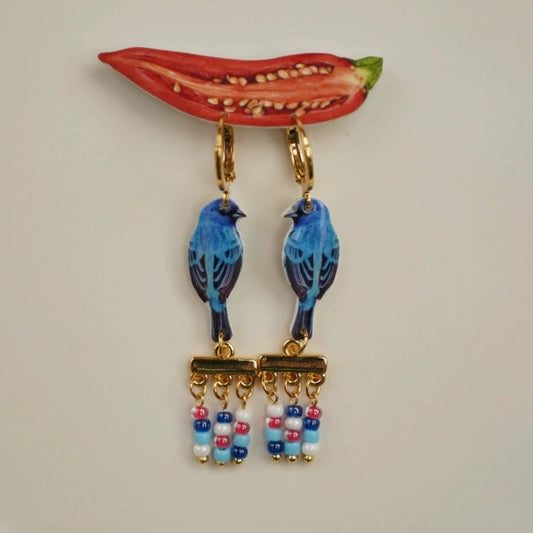 Bird Tassel  Earrings