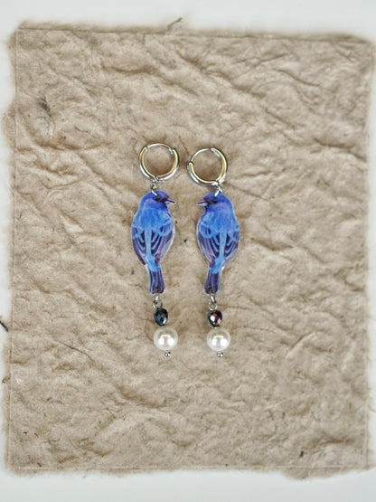 Blue Bird Earrings