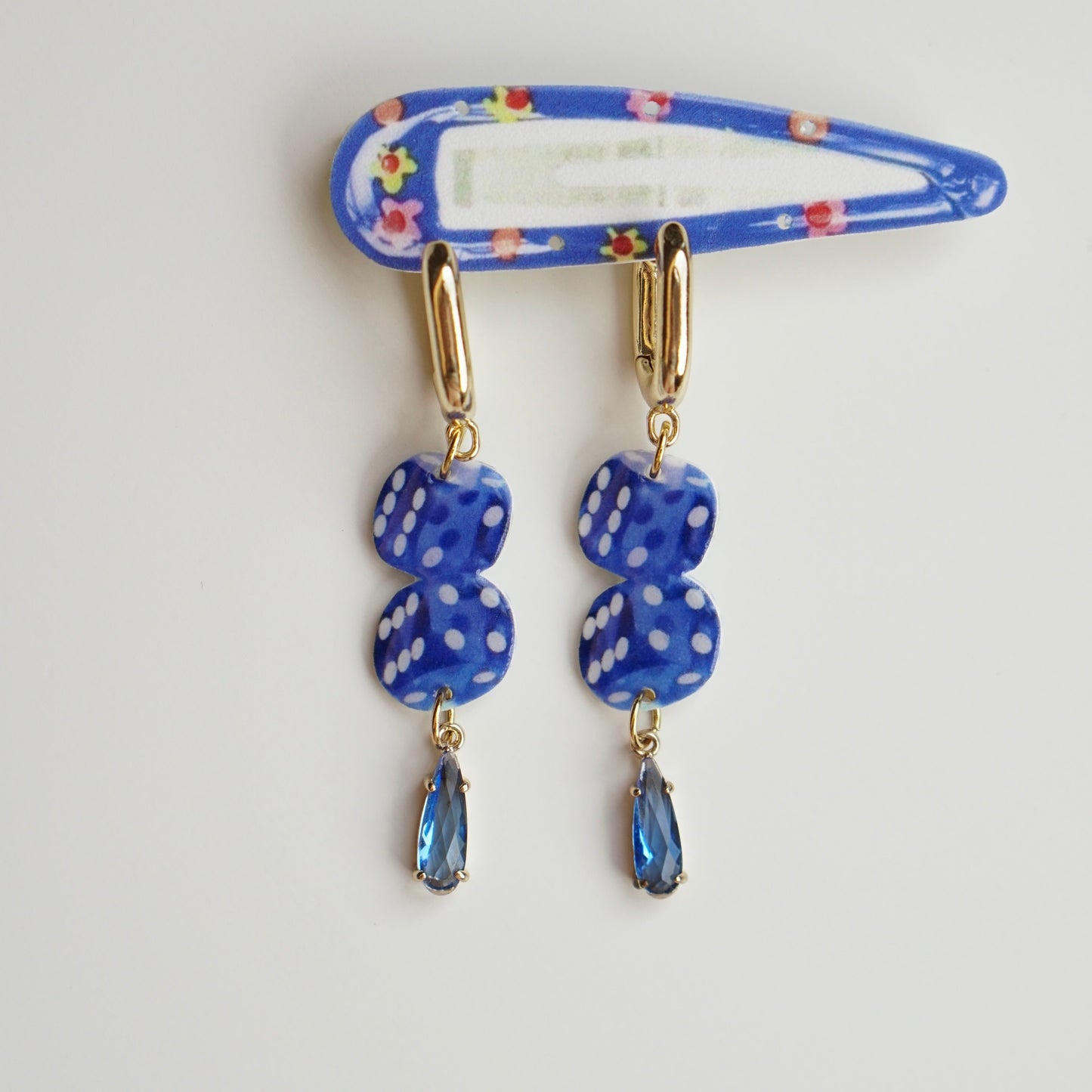 Blue Dice Earrings