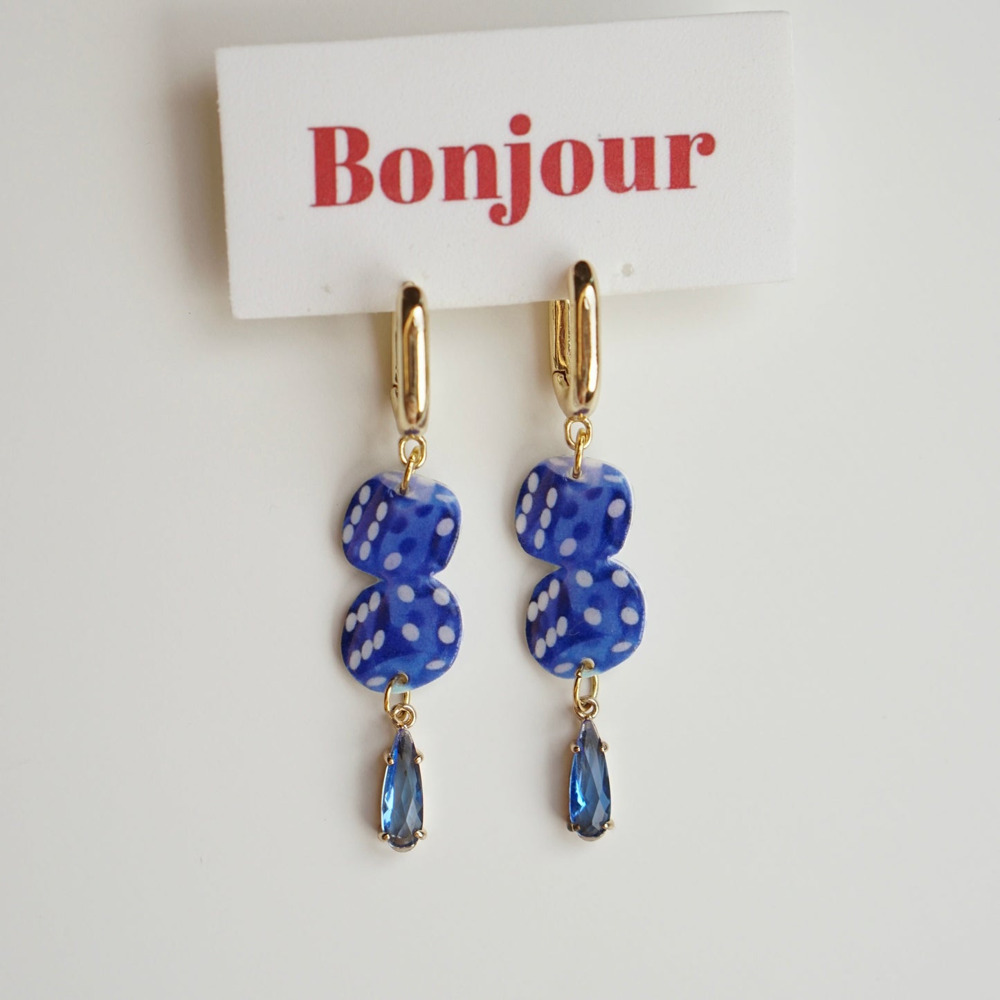 Blue Dice Earrings