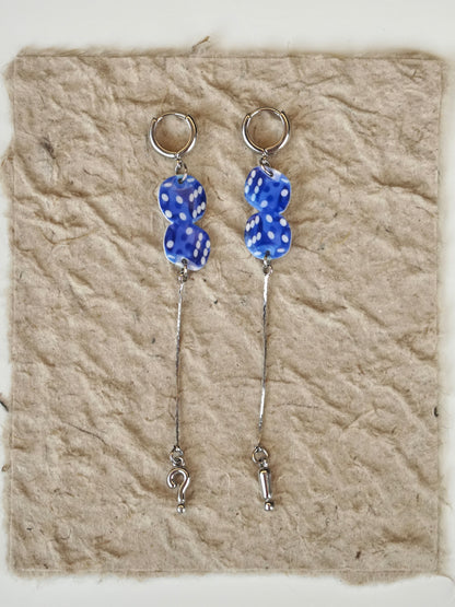 Blue Fortune Charm Earrings