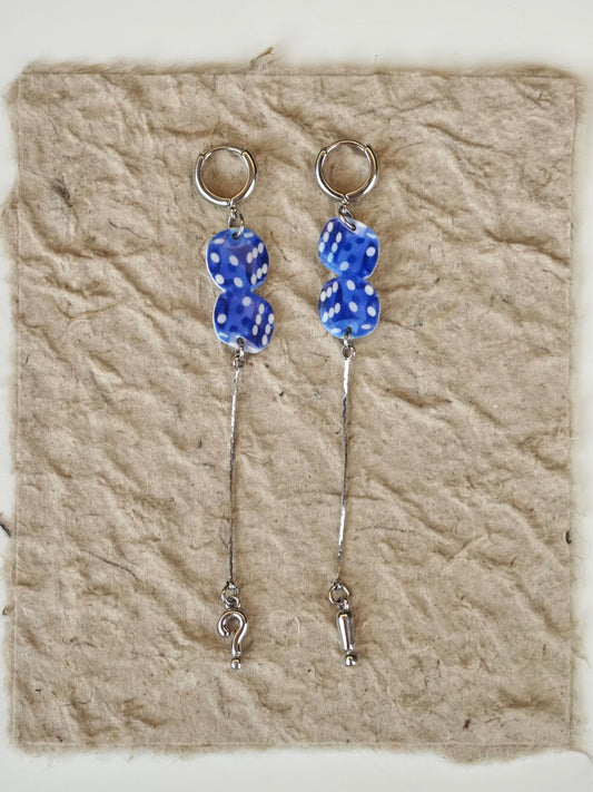 Blue Fortune Charm Earrings