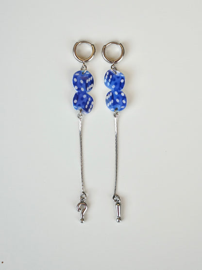 Blue Fortune Charm Earrings
