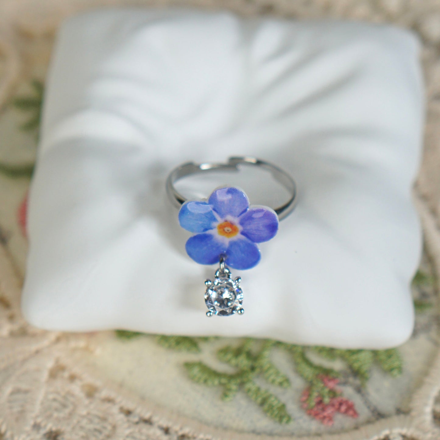 Blue flower Ring