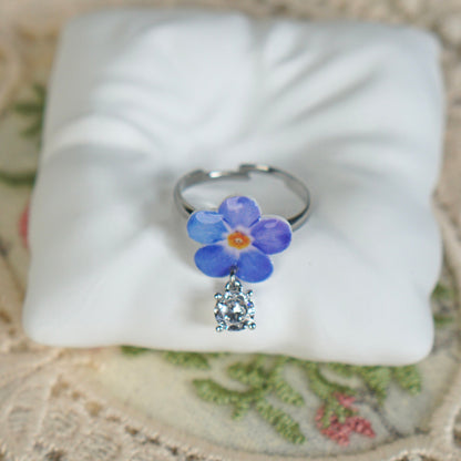 Blue flower Ring