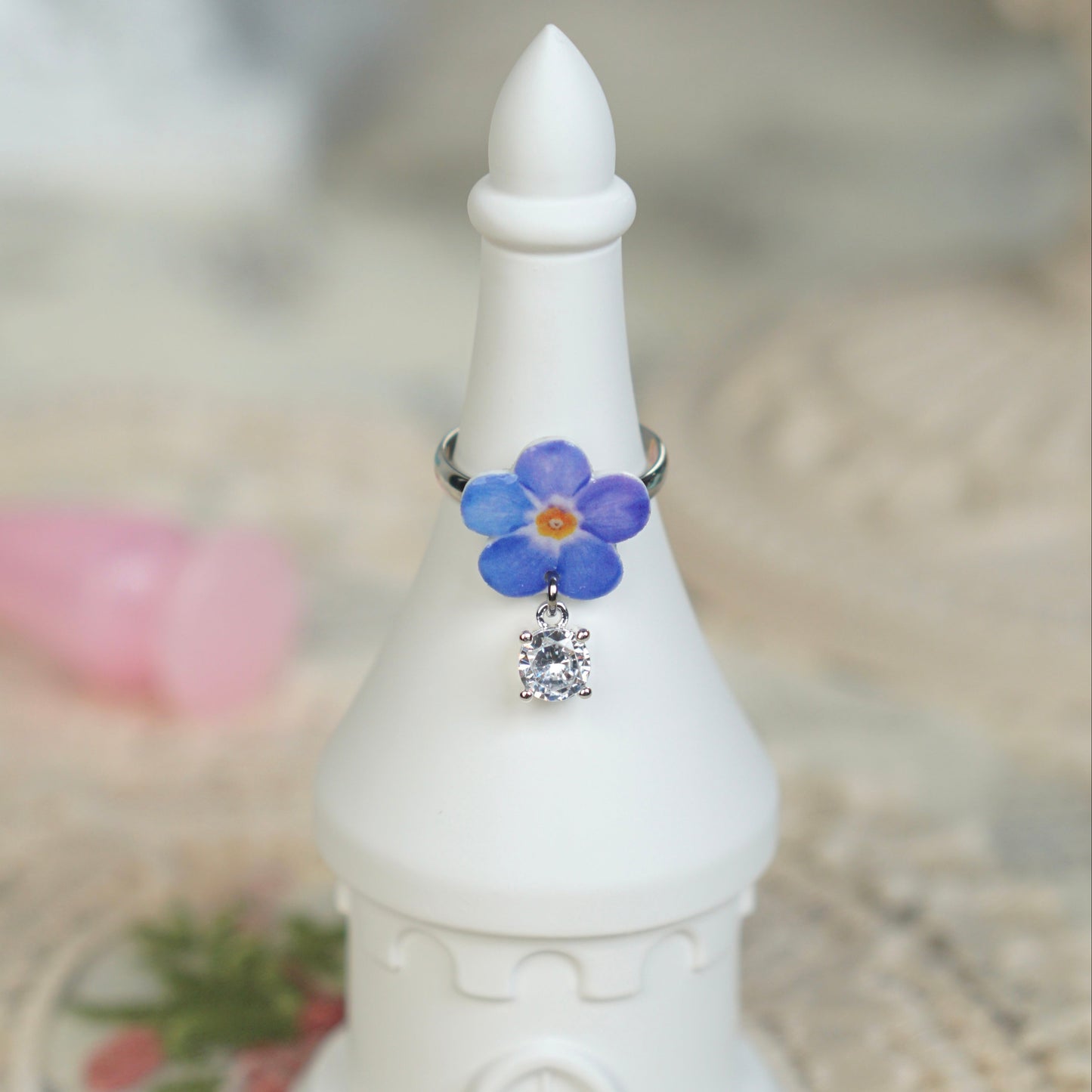 Blue flower Ring