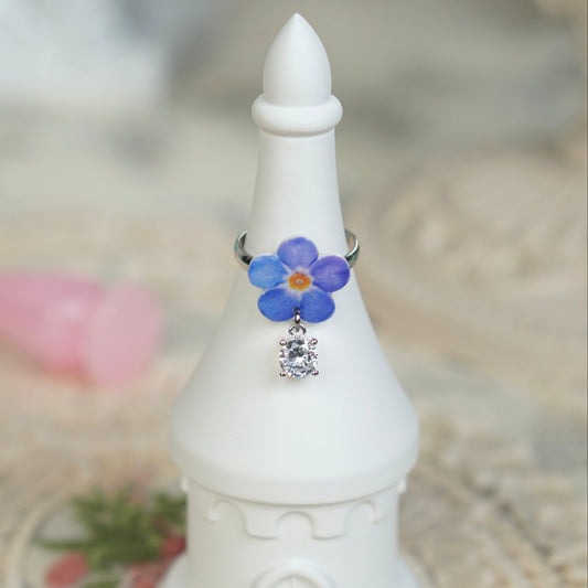 Blue flower Ring