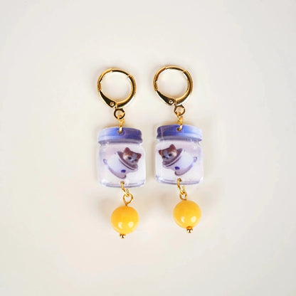 Bottle Cat Earrings