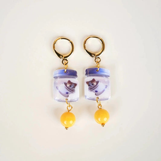 Bottle Cat Earrings
