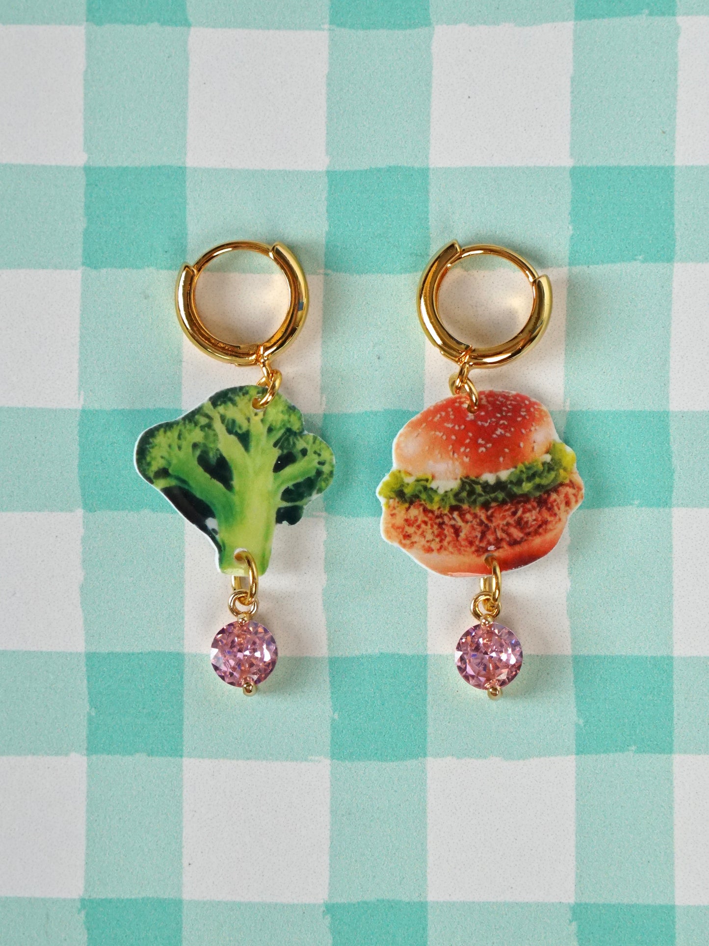 Broccoli Burger Earrings