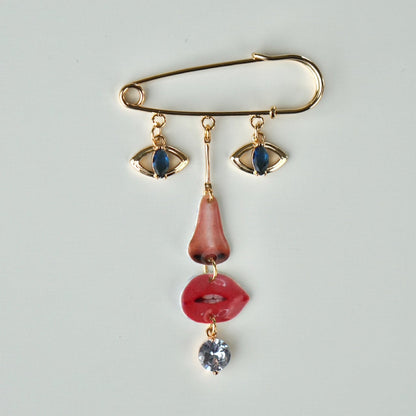 Facial Features Brooch