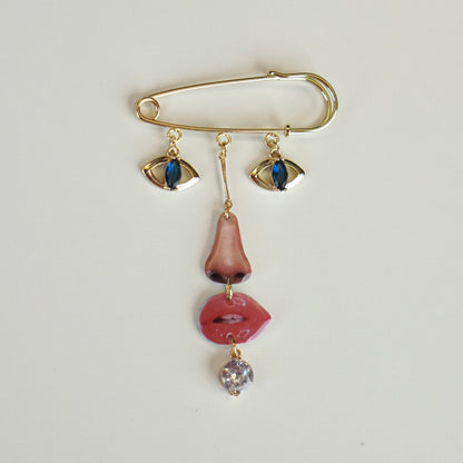 Facial Features Brooch