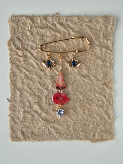 Facial Features Brooch