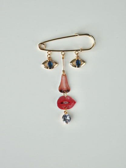 Facial Features Brooch