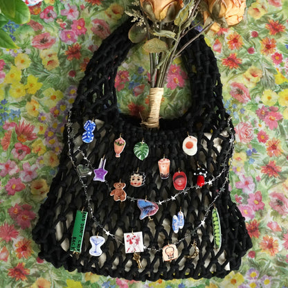 Handcrafted Collage Charm Bag