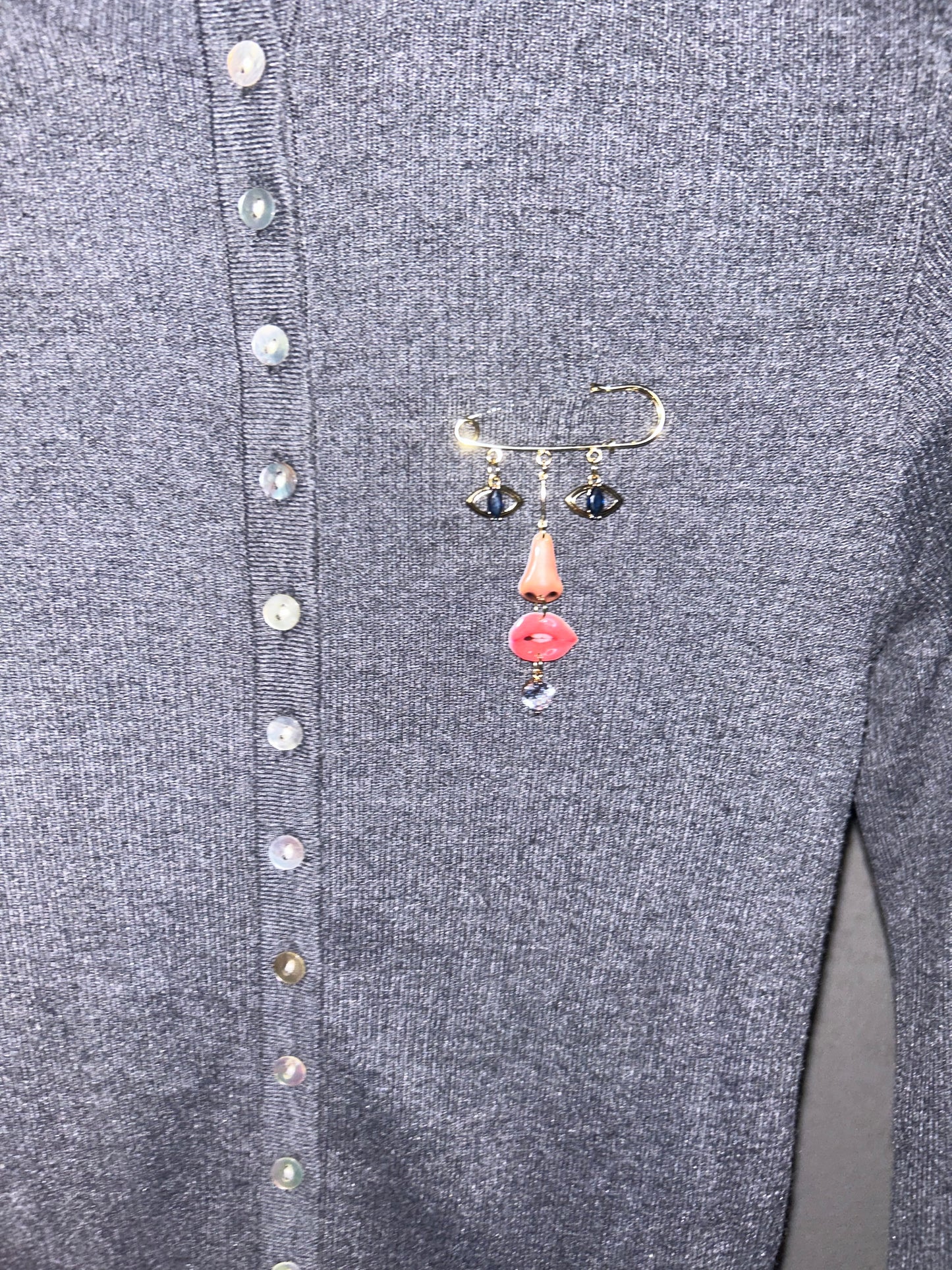 Facial Features Brooch