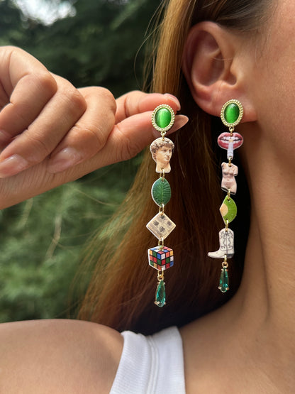 Lips & Sculpture Mixed Art Earrings