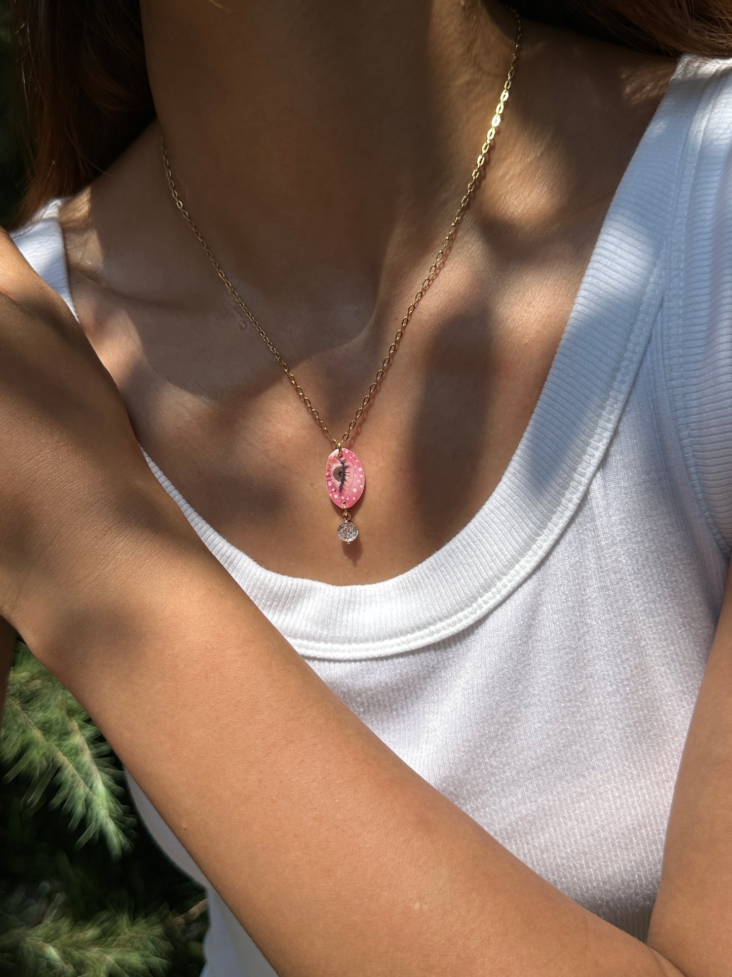 Pink Eye Necklace