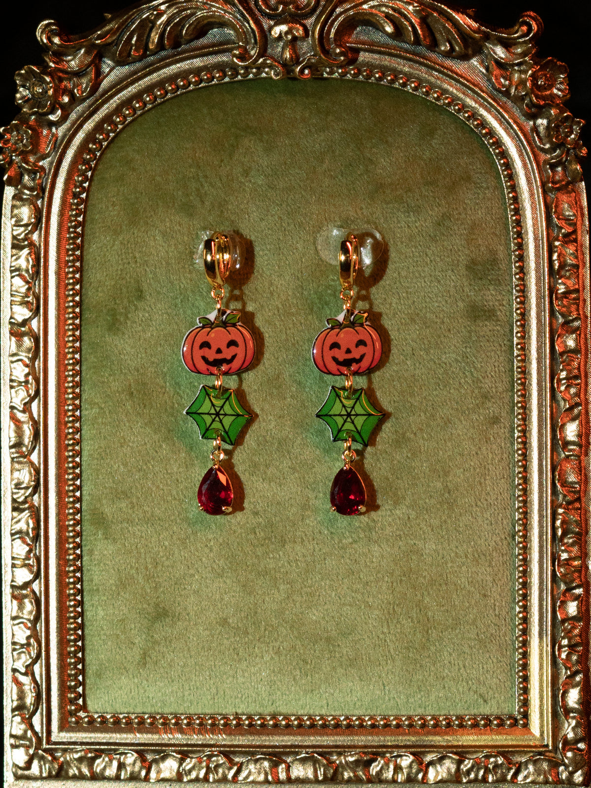 Pumpkin Web Earrings
