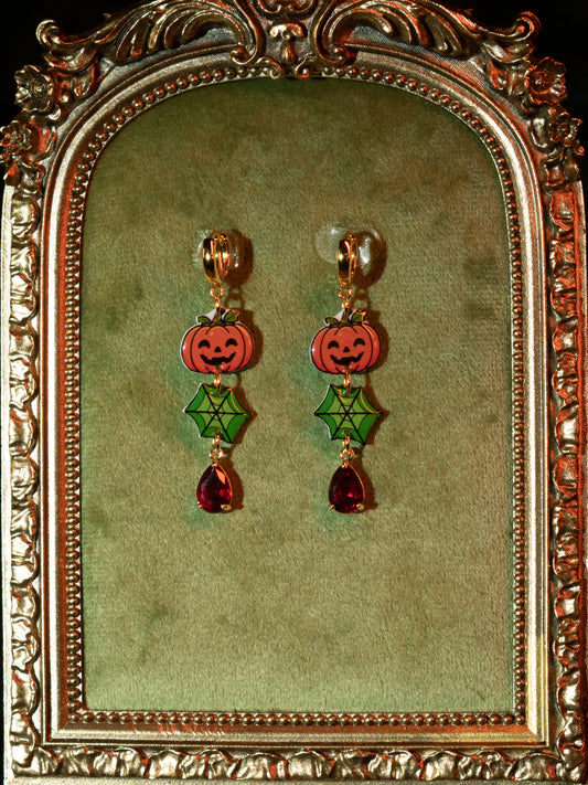 Pumpkin Web Earrings