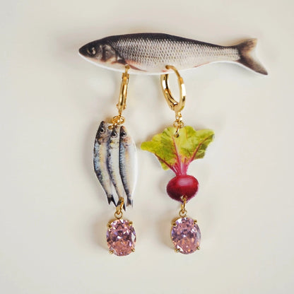 Salted Fish and Radish Earrings