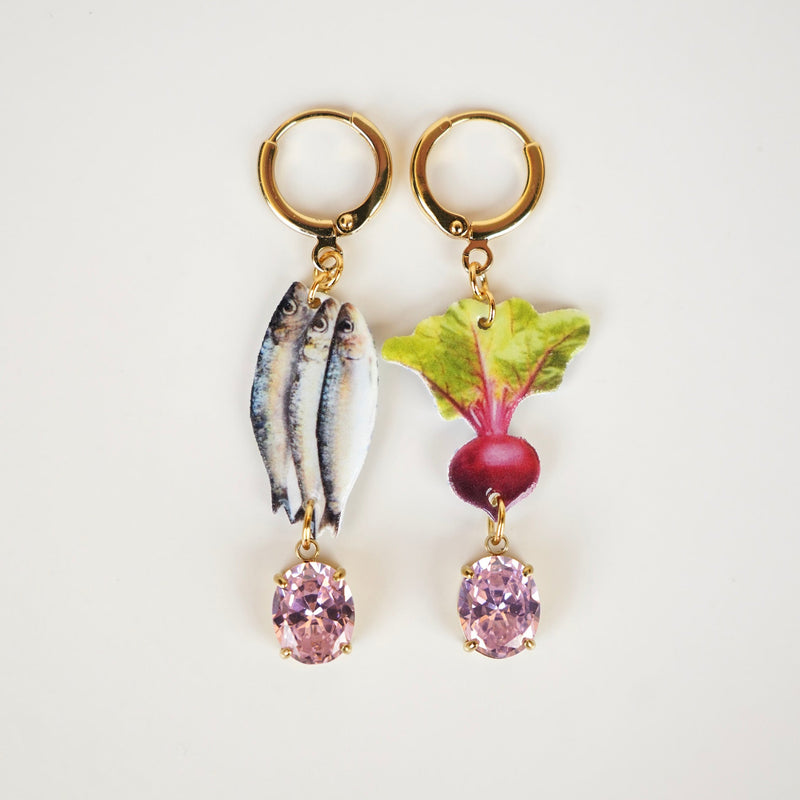 Salted Fish and Radish Earrings