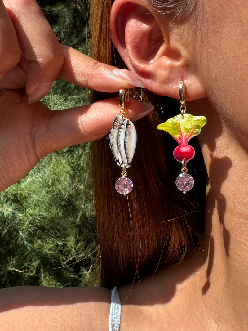 Salted Fish and Radish Earrings