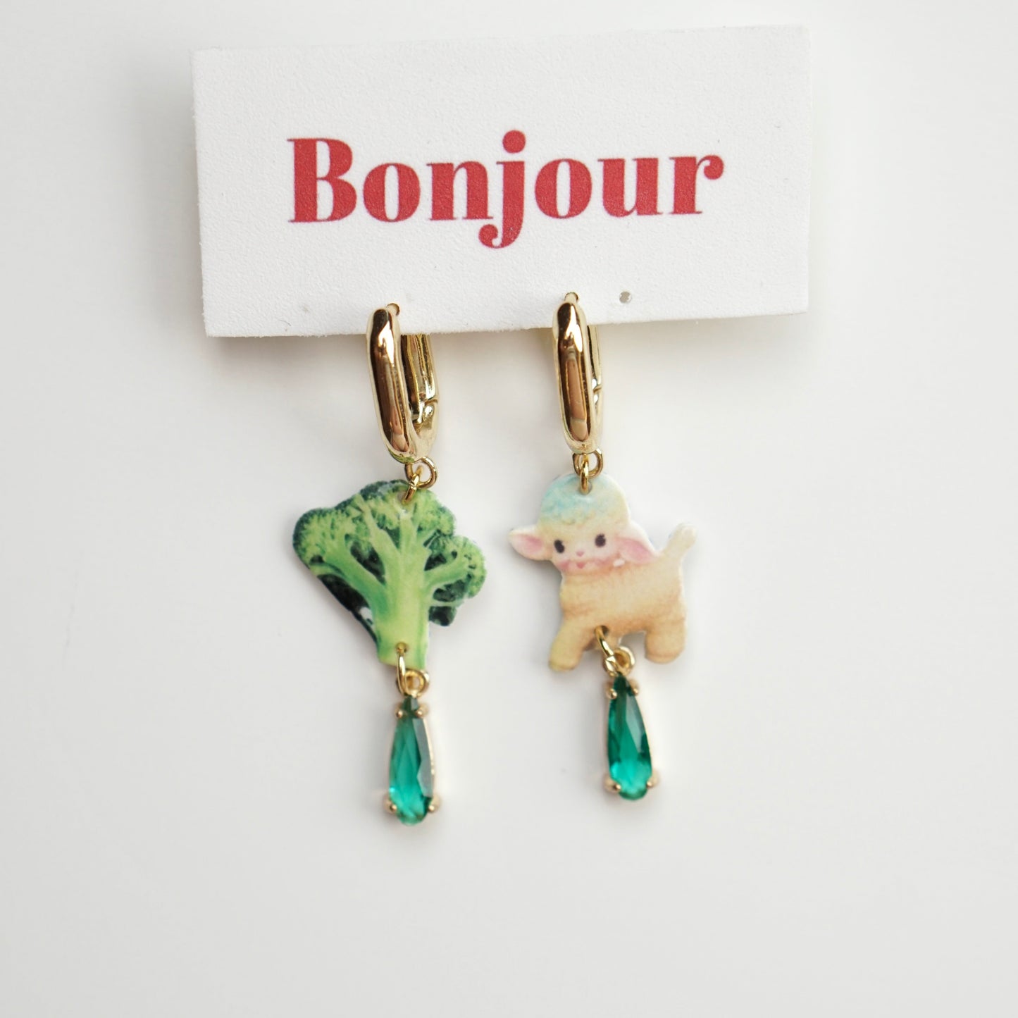 Sheep and Broccoli Earrings