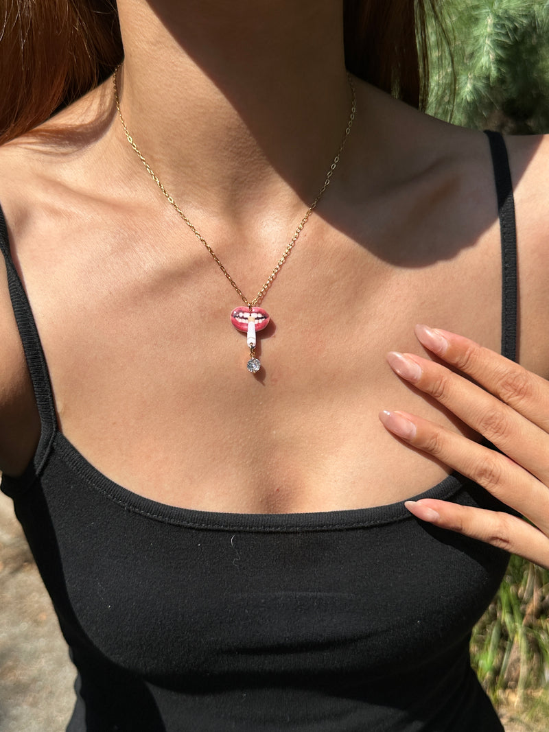 Smoking Lips Necklace