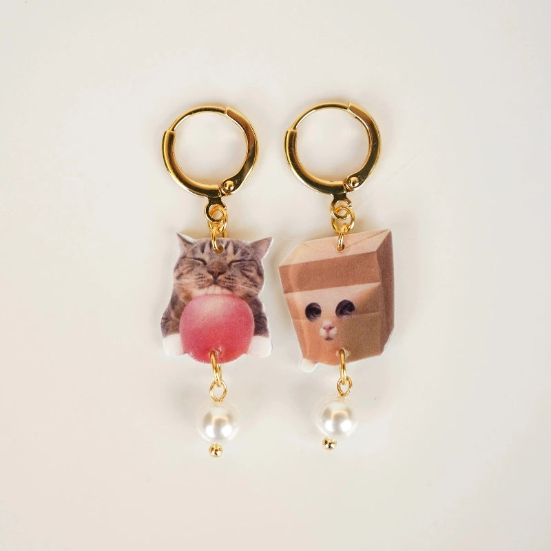 Socially Shy Cat Earrings