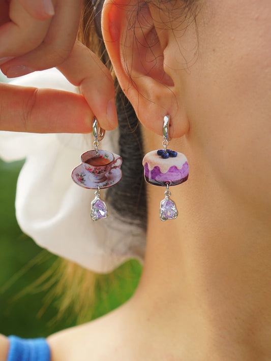 Oorbellen met theetijdtaartjes