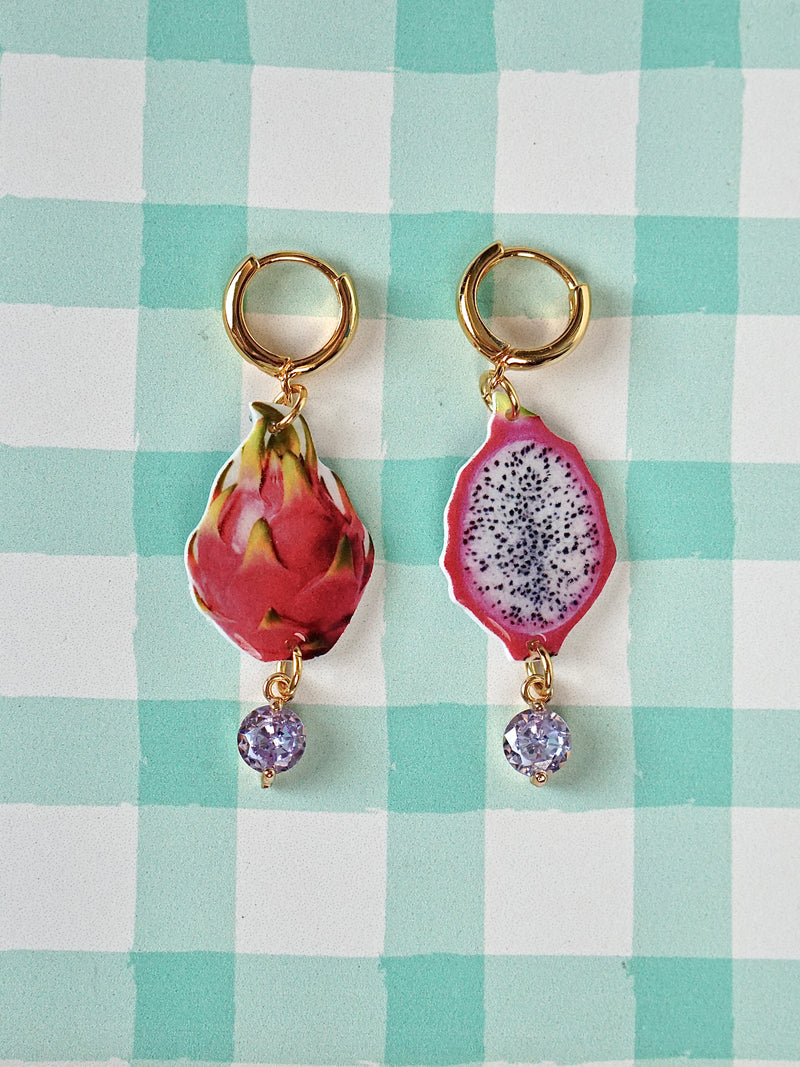 Tropical Dragon Fruit Earrings