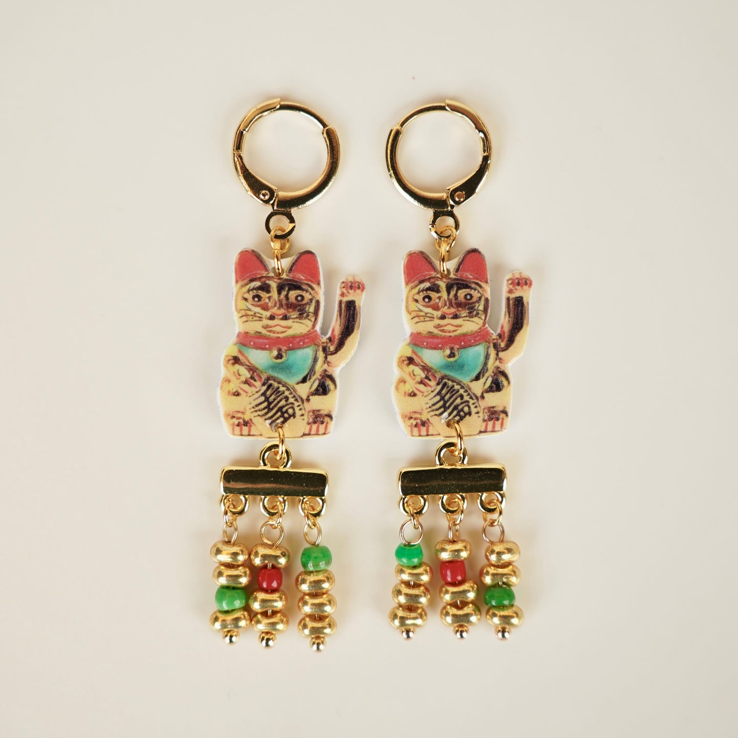 Whimsical Lucky Cat Earrings