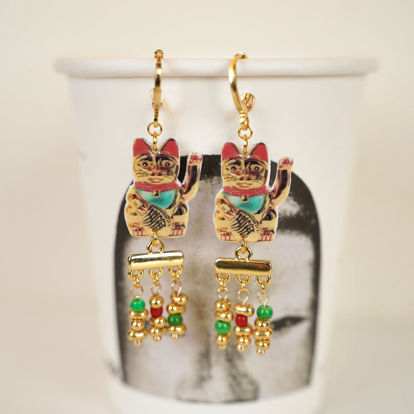 Whimsical Lucky Cat Earrings