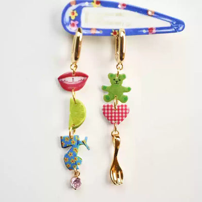 Y2K Charm Collage Statement Earrings