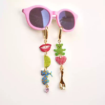 Y2K Charm Collage Statement Earrings