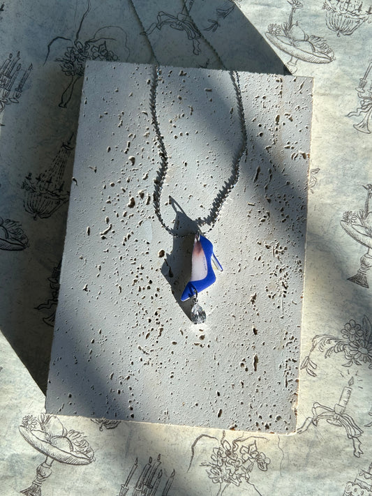 Blue High Heel Necklace