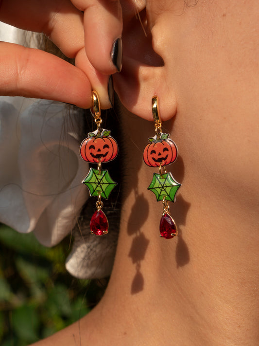 Pumpkin Web Earrings