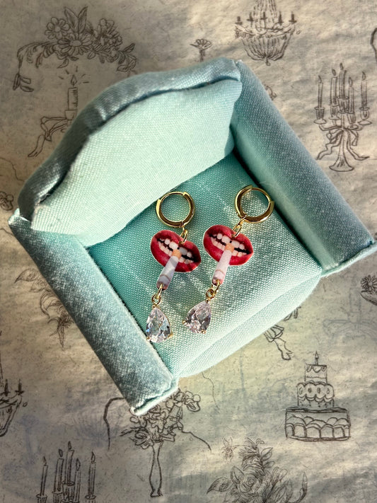Smoking Lips Statement Earrings