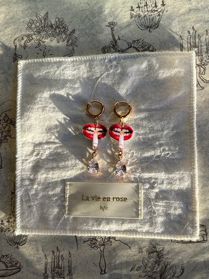 Smoking Lips Statement Earrings