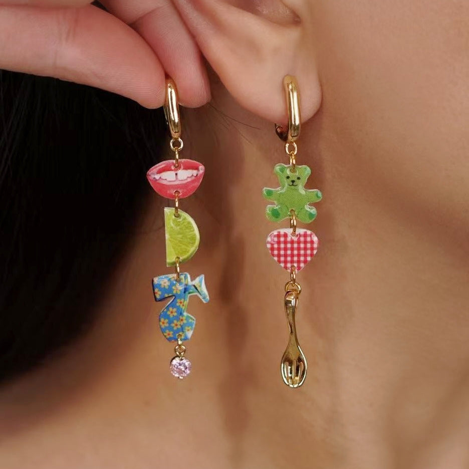 Y2K Charm Collage Statement Earrings